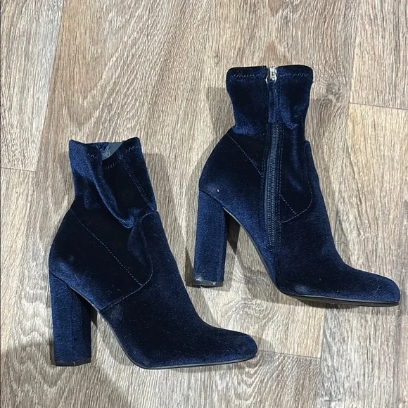 Steve Madden Shoes Steve Madden Blue Velvet Heeled Boots